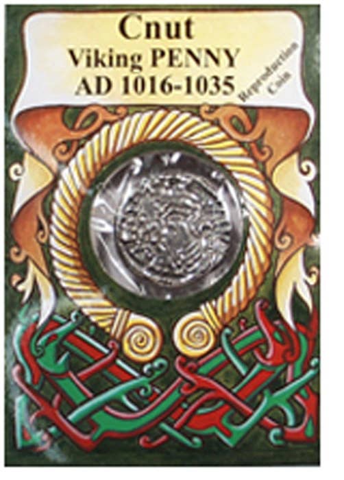 Kolikko – Tanskan kuningas Knutin (Cnut) penni, jäljennös