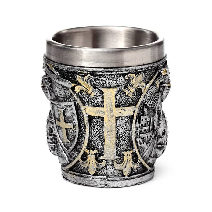 Keskiaikainen Ritari ja Kilpi -koristeellinen shottilasi