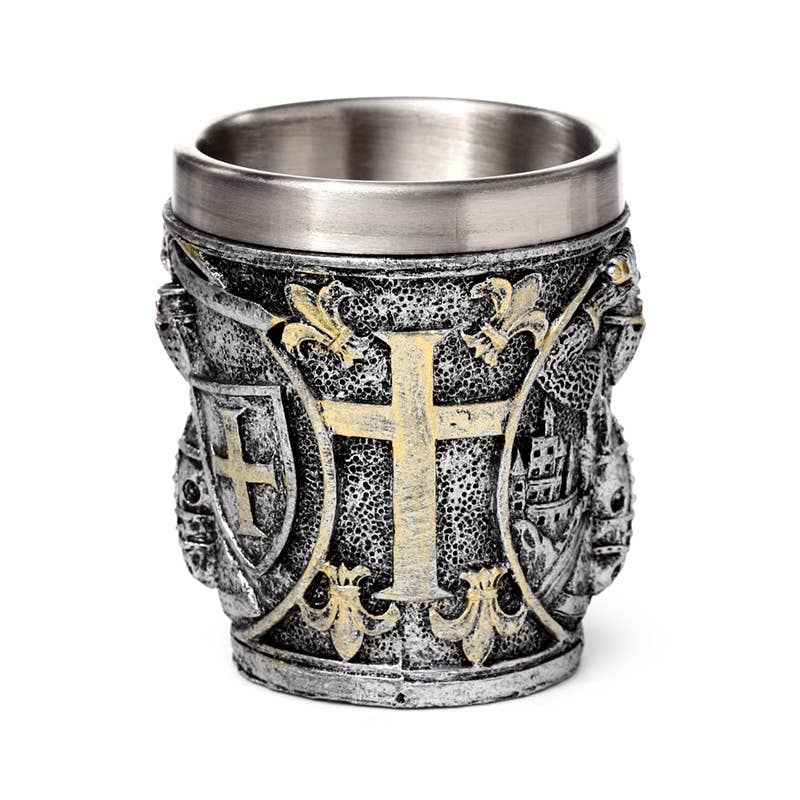 Keskiaikainen Ritari ja Kilpi -koristeellinen shottilasi