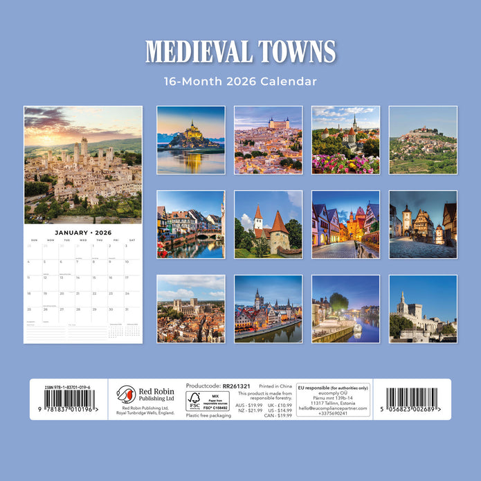 Medieval Towns 2026 - Seinäkalenteri
