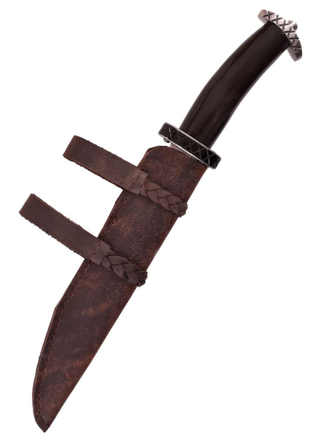 Lyhyt seax, sarvikahva, nahkatuppi